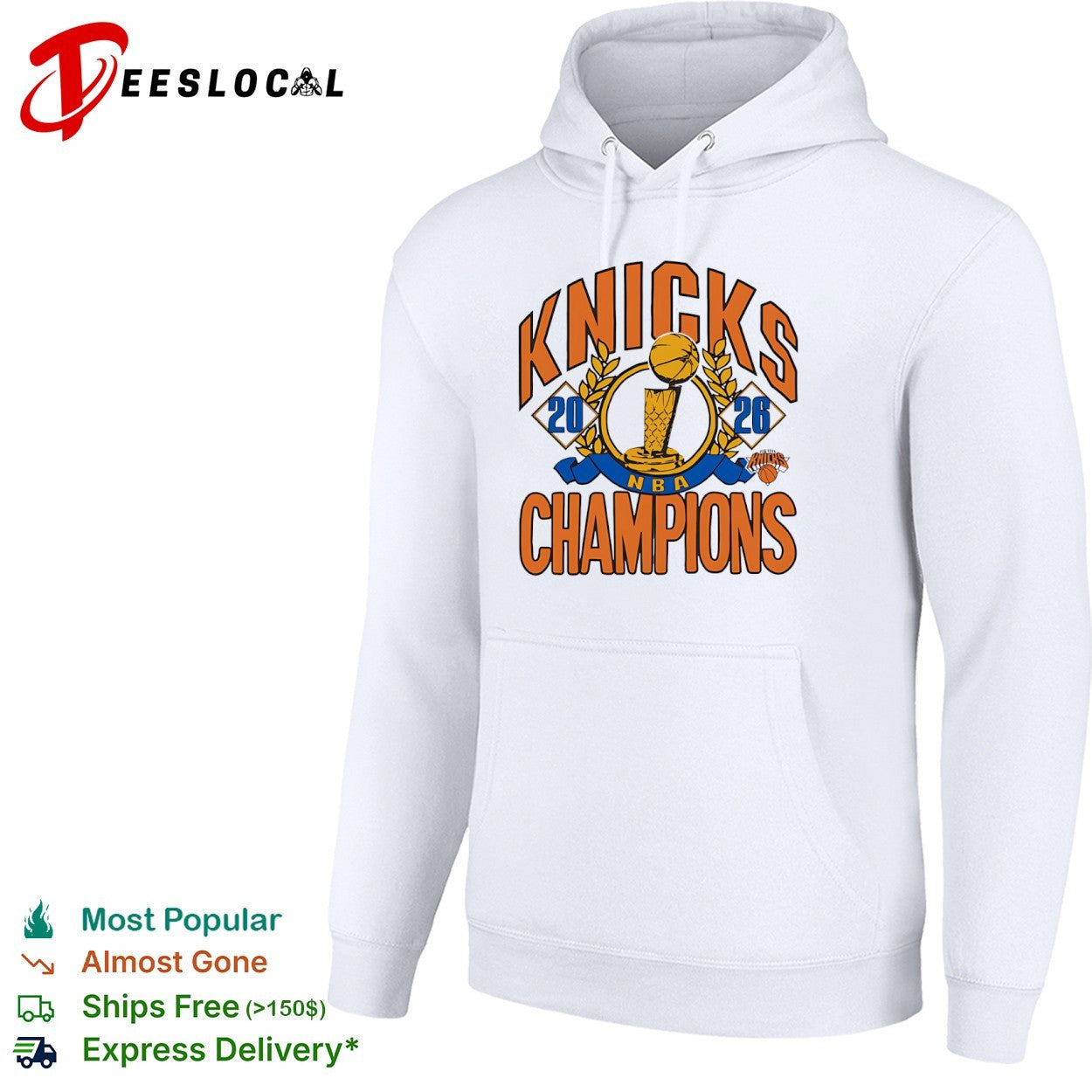 New York Knicks 2026 NBA Champions trophy basketball shirt
