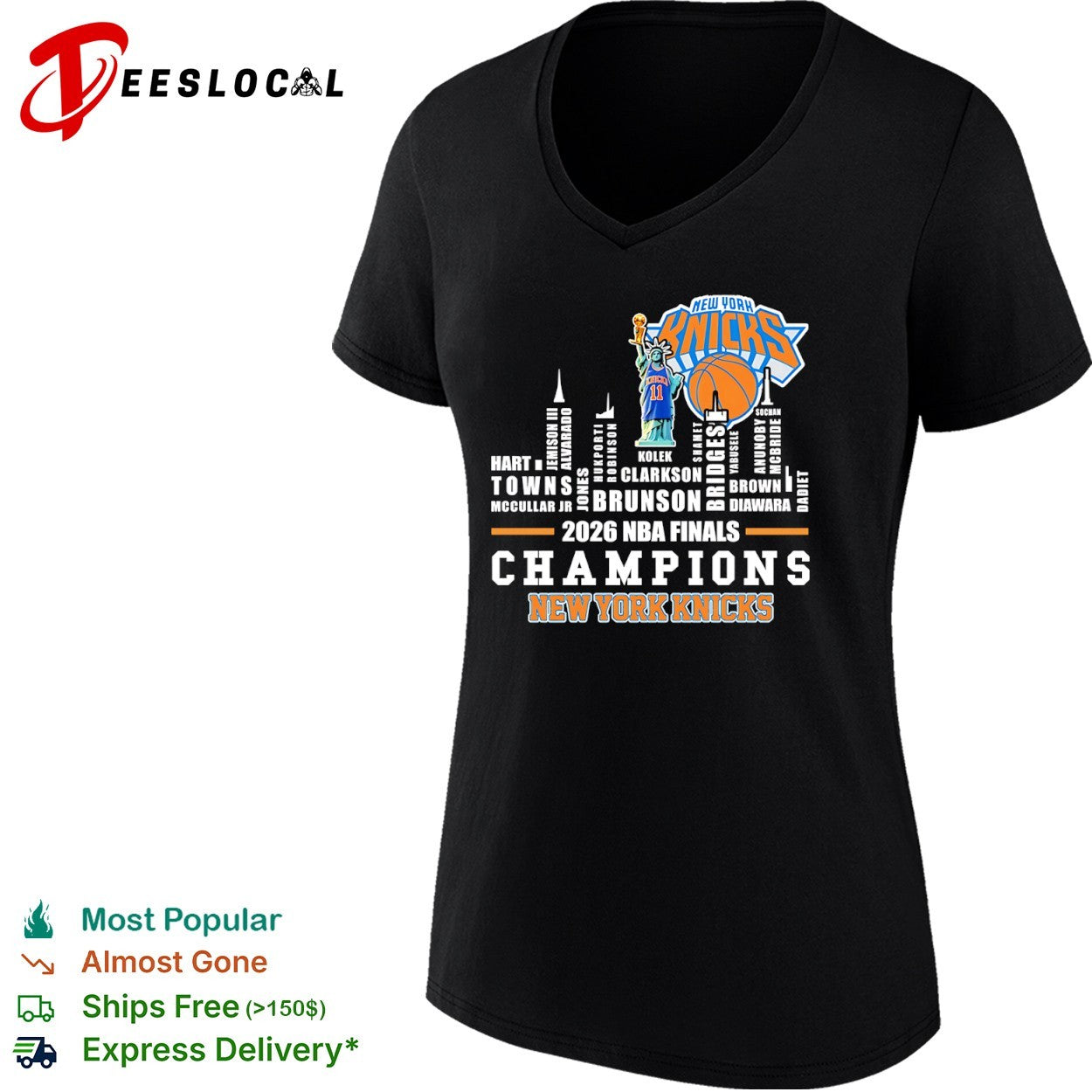 New York Knicks 2026 NBA Finals Champions Roster legends shirt