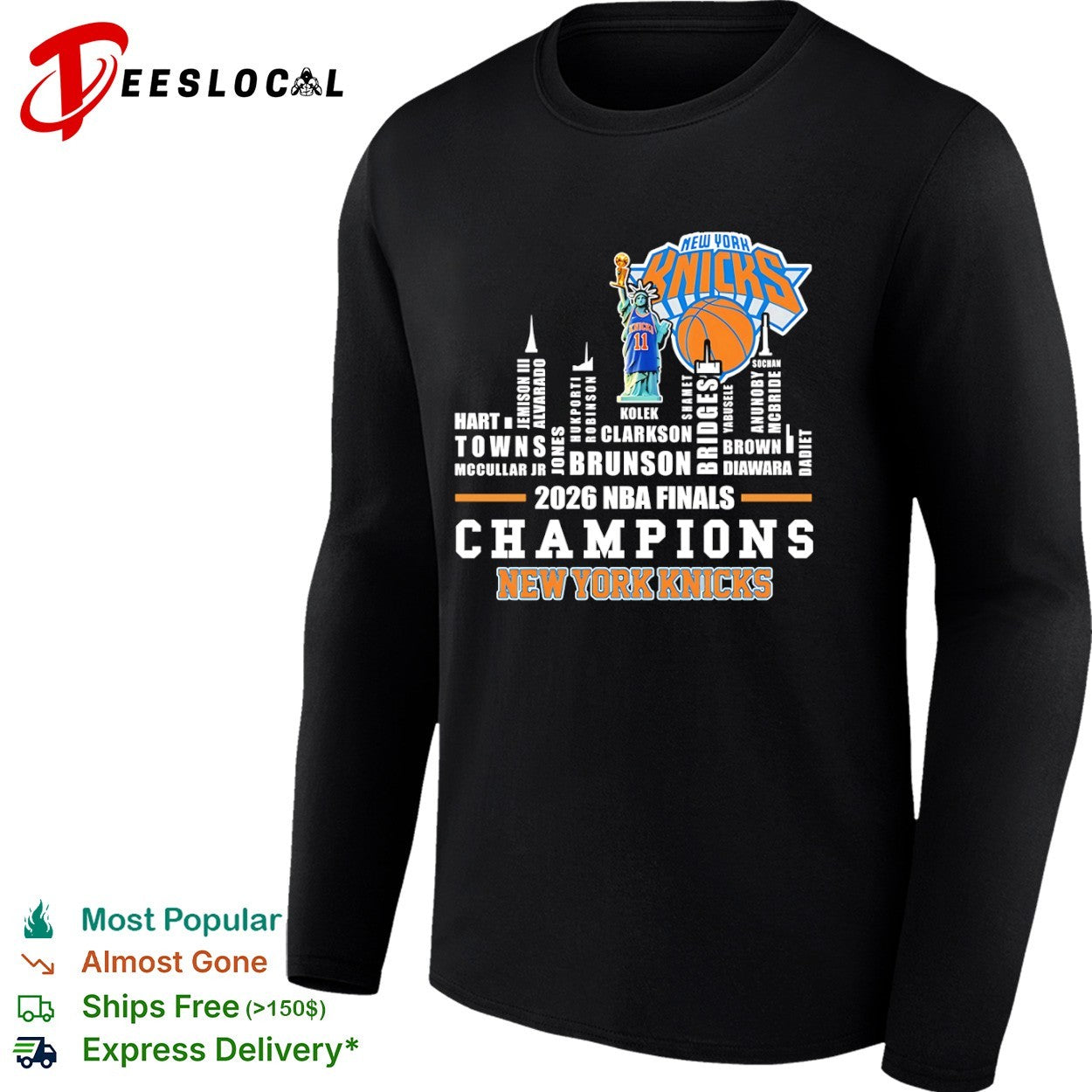New York Knicks 2026 NBA Finals Champions Roster legends shirt