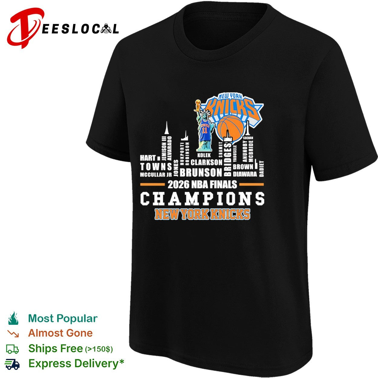 New York Knicks 2026 NBA Finals Champions Roster legends shirt