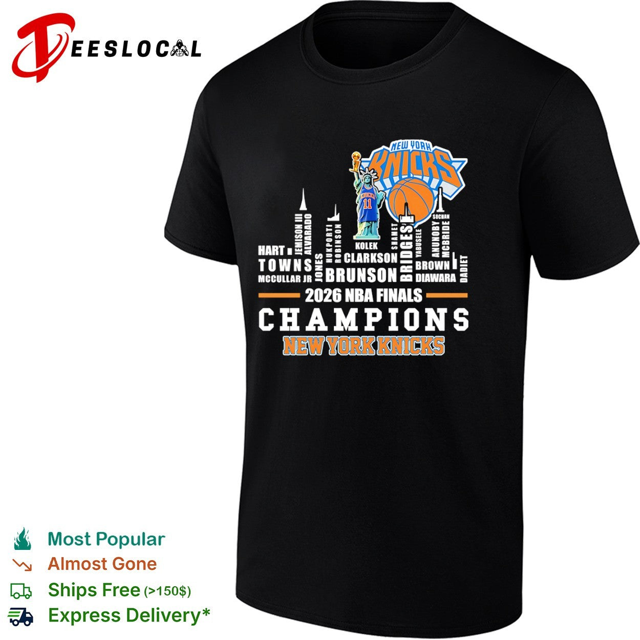 New York Knicks 2026 NBA Finals Champions Roster legends shirt