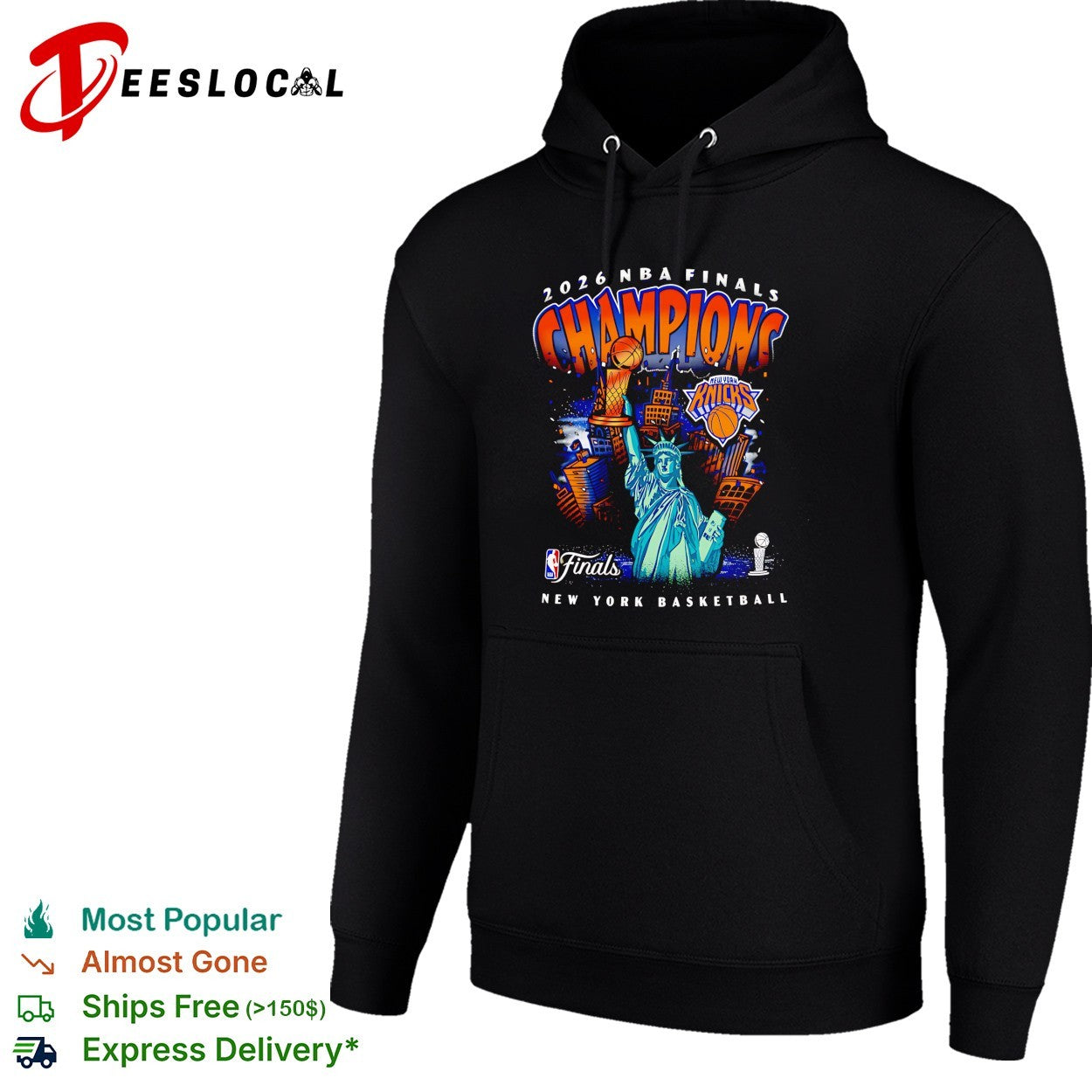 New York Knicks 2026 NBA Finals Champions Statue of Liberty NYC skyline shirt