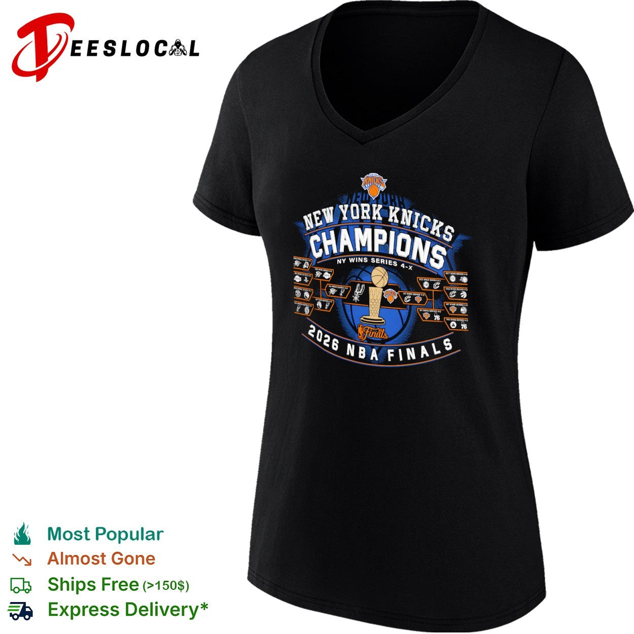 New York Knicks 2026 NBA Finals Champions Trophy shirt