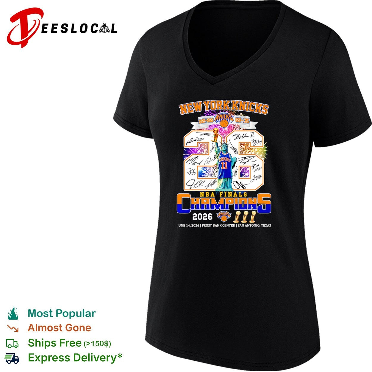New York Knicks 2026 NBA Finals Champions legends signature shirt