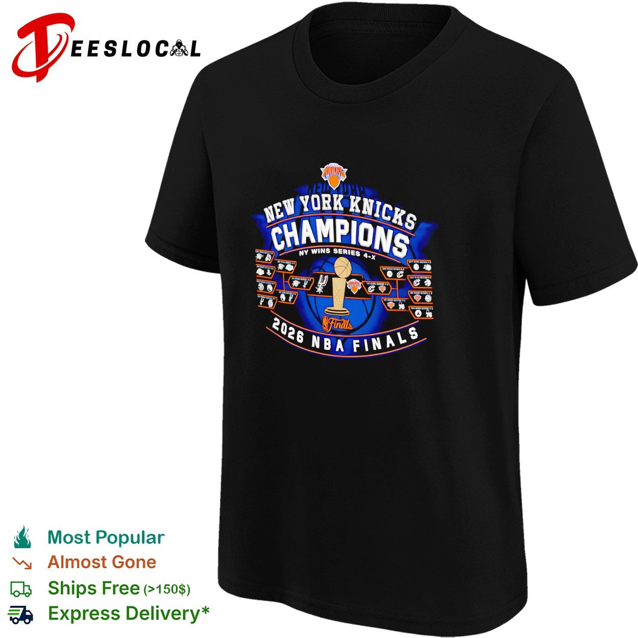 New York Knicks 2026 NBA Finals Champions playoff bracket NY wins series 4-X shirt