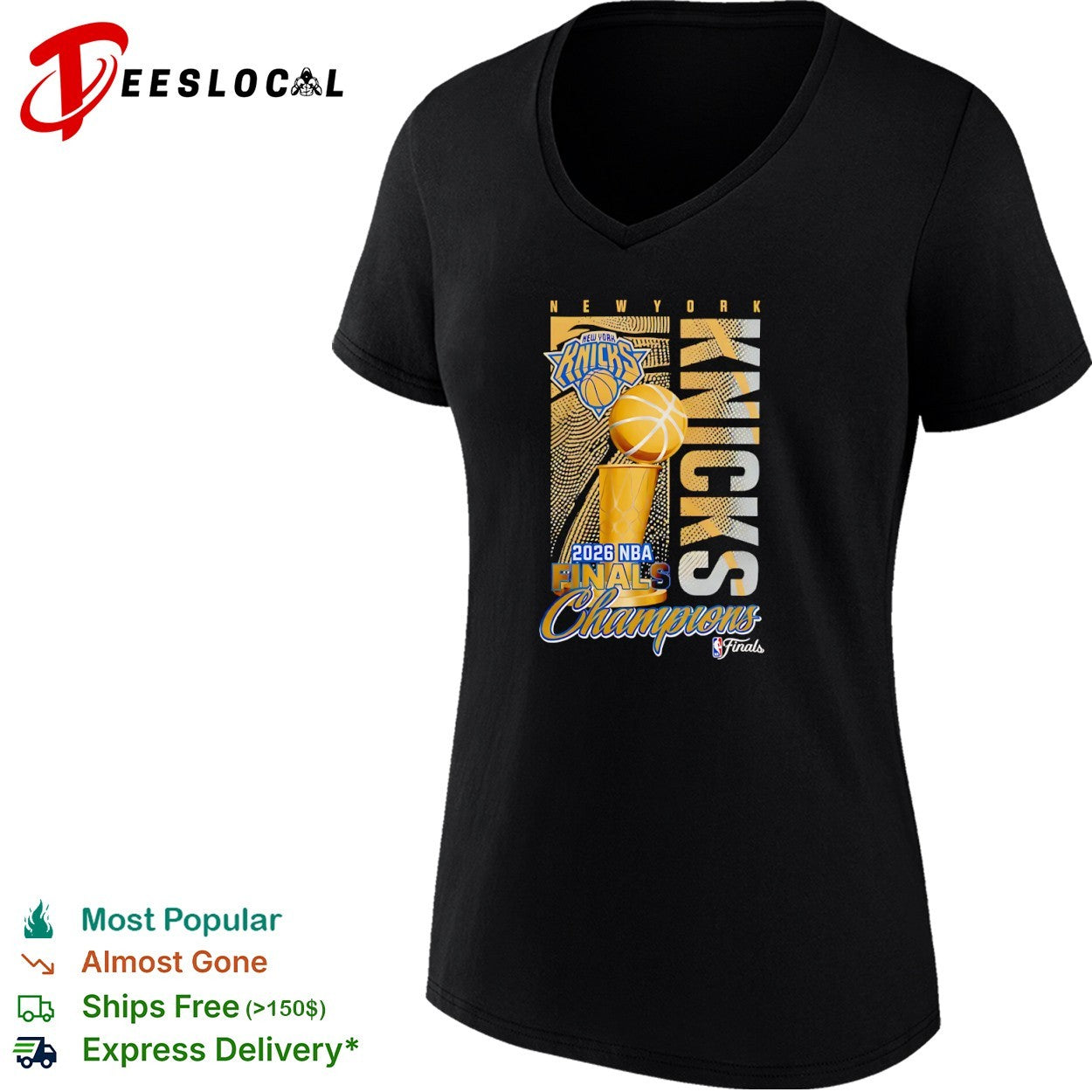 New York Knicks 2026 NBA Finals Champions trophy logo basketball shirt