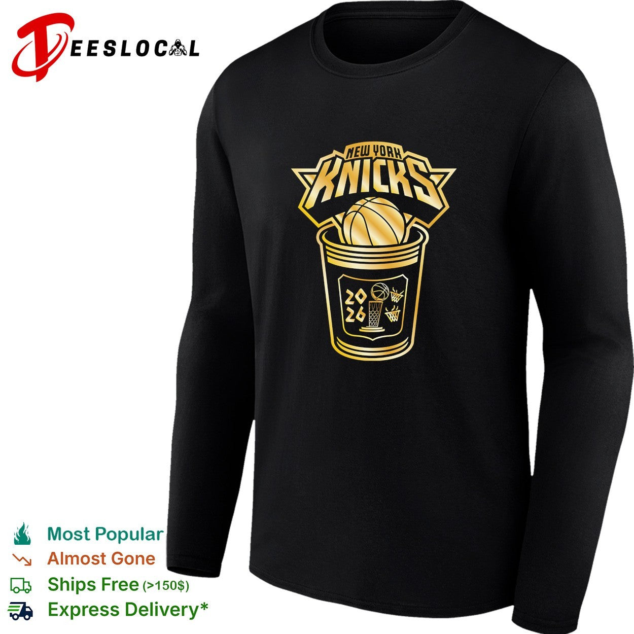 New York Knicks 2026 logo trophy bucket art shirt