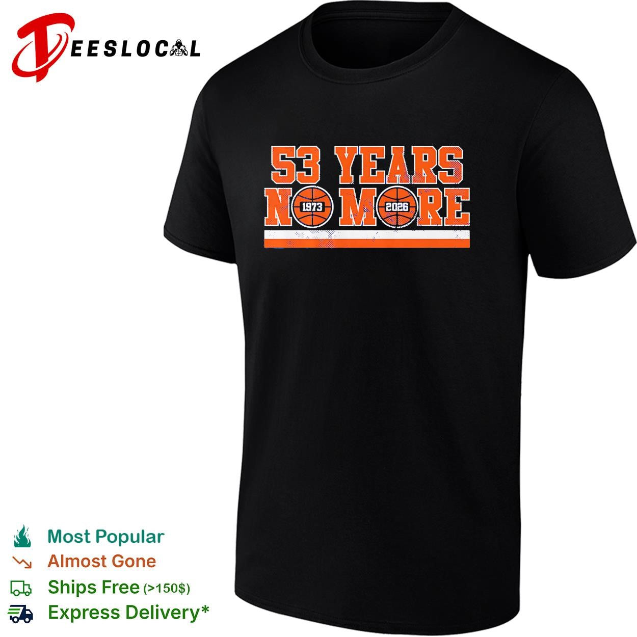 New York Knicks 53 years no more 1973 2026 basketball anniversary graphic shirt