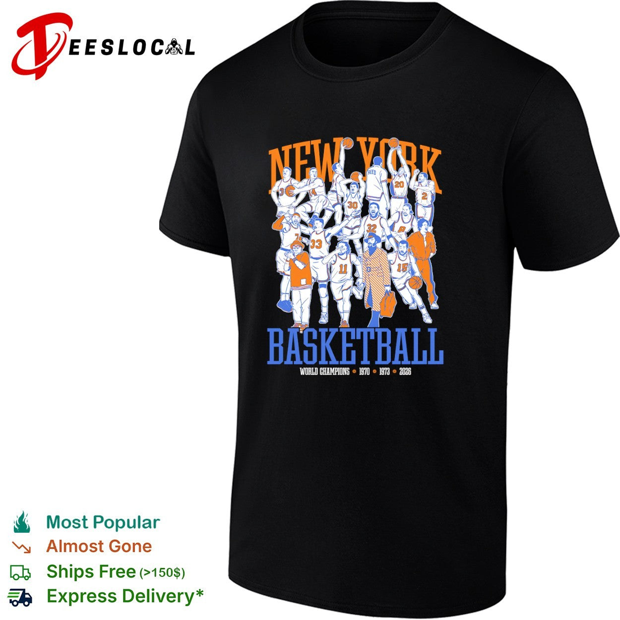 New York Knicks Basketball World Champions 1970 1973 shirt