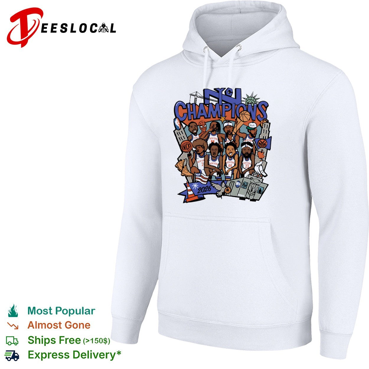 New York Knicks Champions 2026 NBA caricature shirt