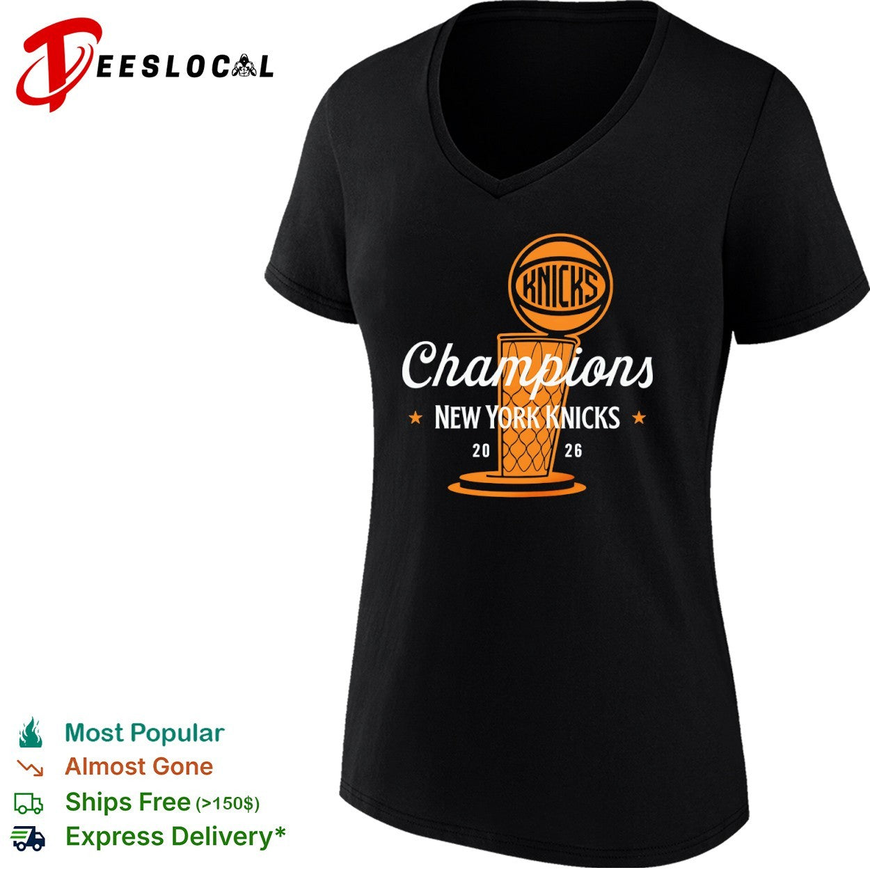 New York Knicks Champions 2026 trophy basketball shirt