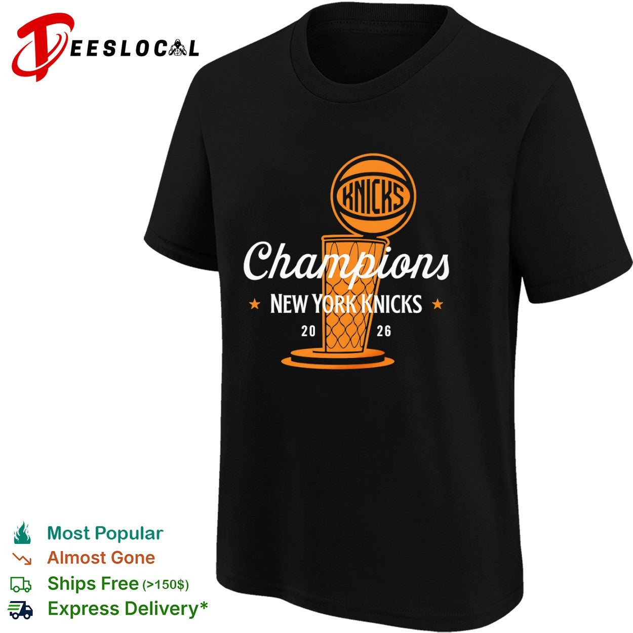 New York Knicks Champions 2026 trophy basketball shirt