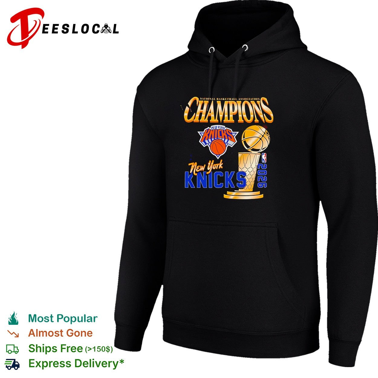 New York Knicks Champions trophy basketball hoop net poster shirt