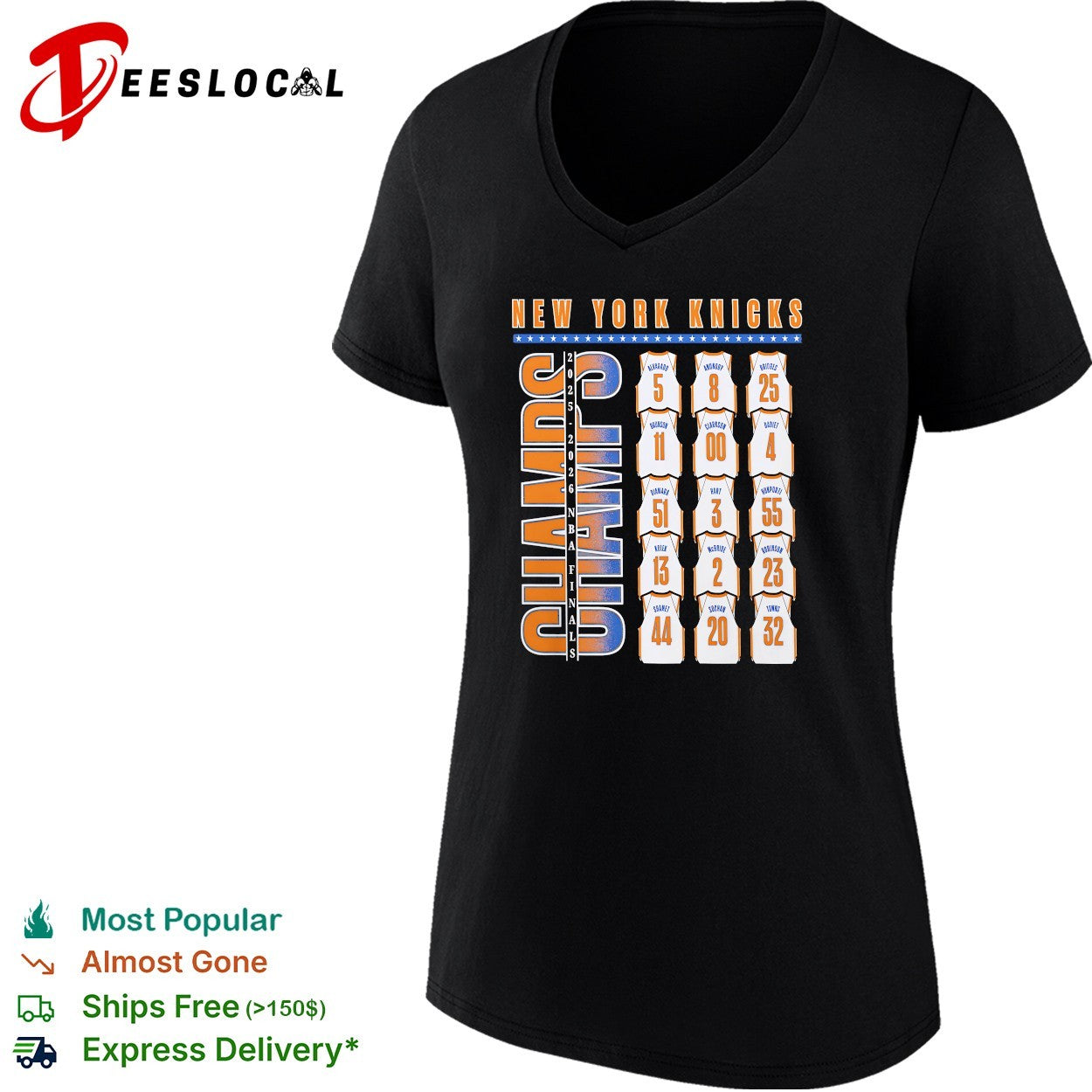 New York Knicks Champs all player jersey numbers team roster shirt