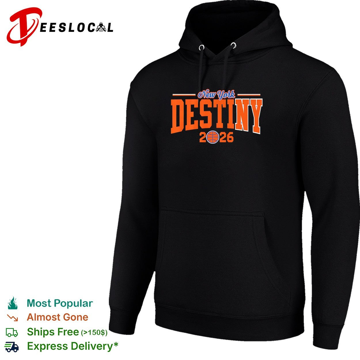 New York Knicks Destiny 2026 bold arch championship basketball text shirt