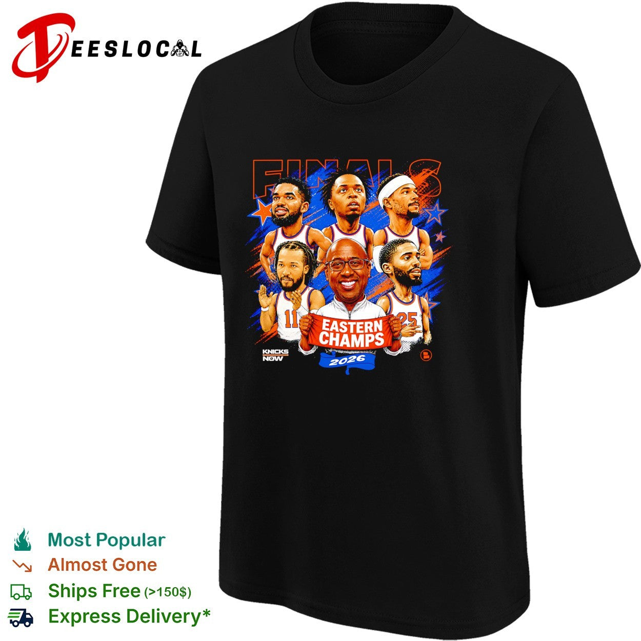 New York Knicks Eastern Conference Champs 2026 Finals players victory photo shirt