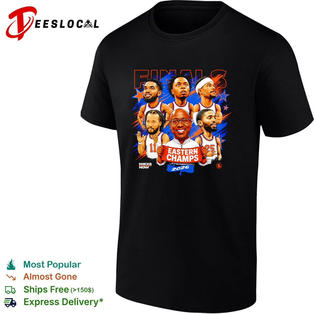 New York Knicks Eastern Conference Champs 2026 Finals players victory photo shirt