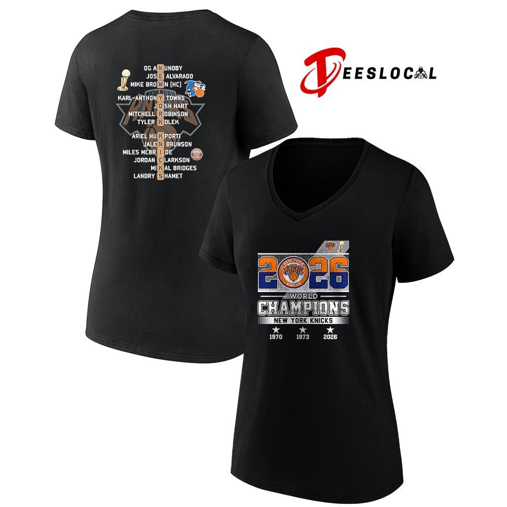 New York Knicks Finals champions graphic name roster shirt