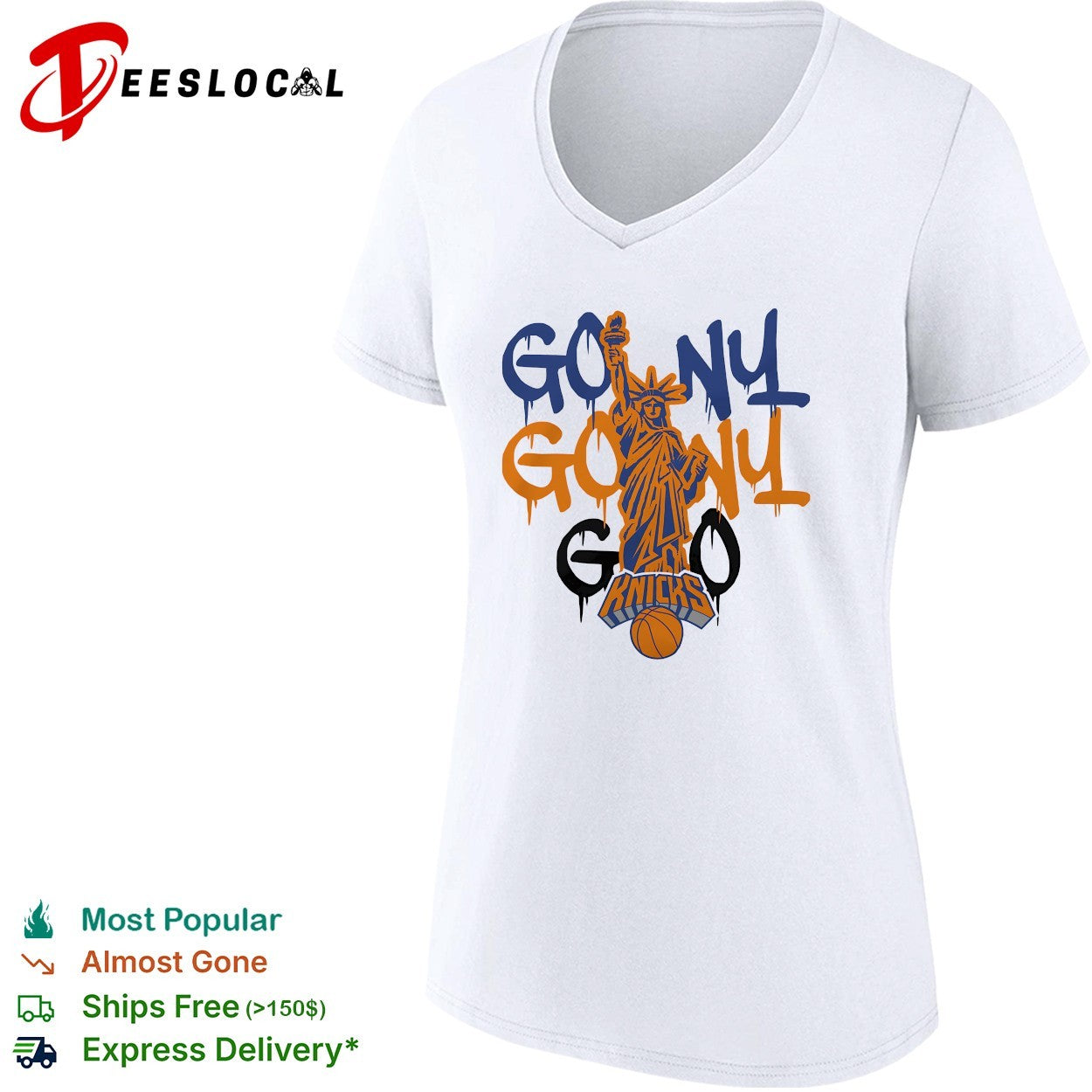 New York Knicks Go NY Statue of Liberty graffiti drip lettering art shirt