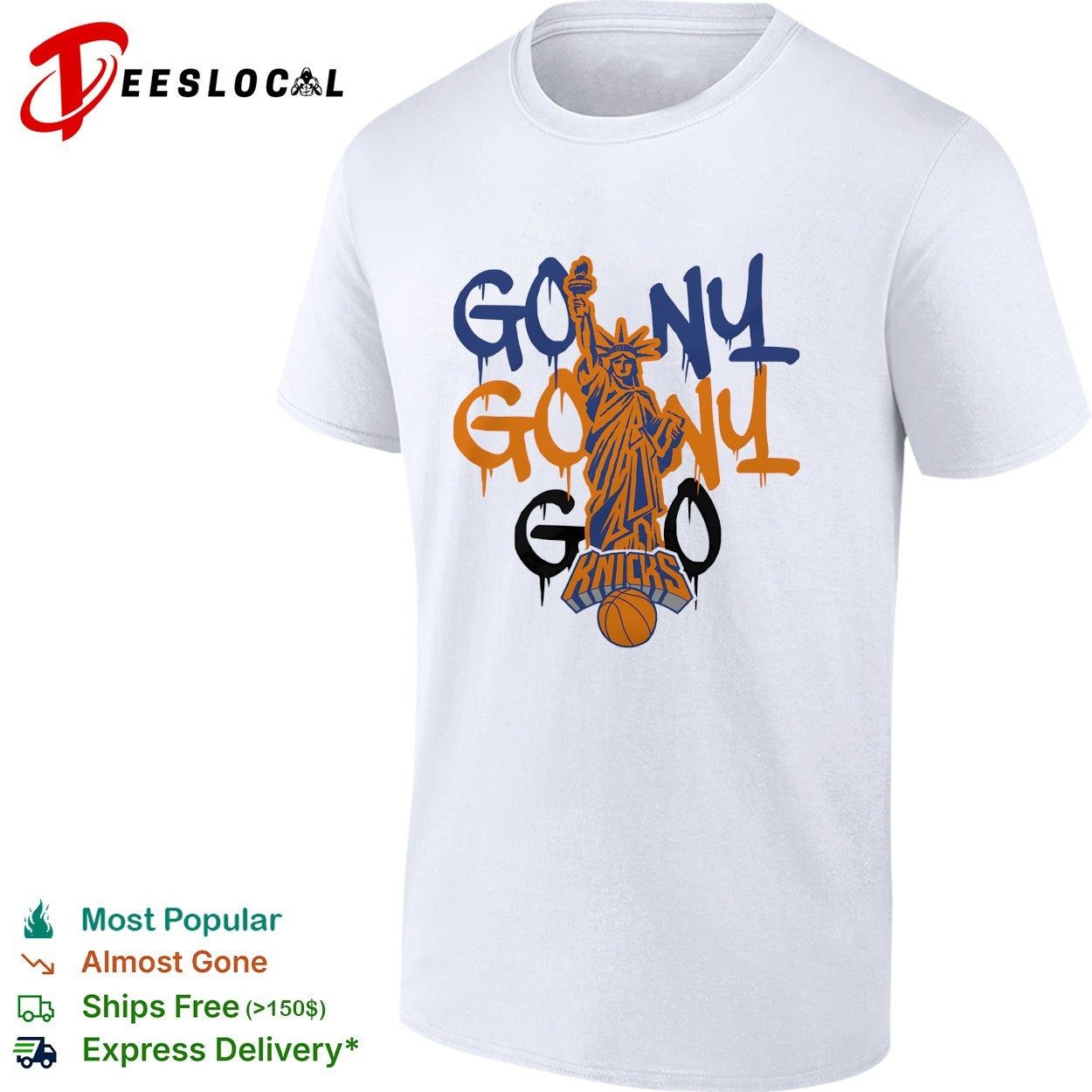 New York Knicks Go NY Statue of Liberty graffiti drip lettering art shirt