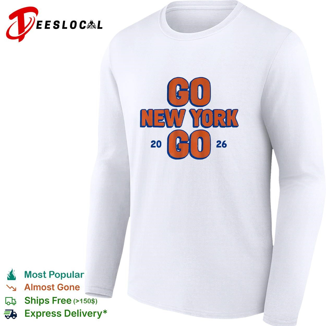 New York Knicks Go New York Go 2026 bold text shirt
