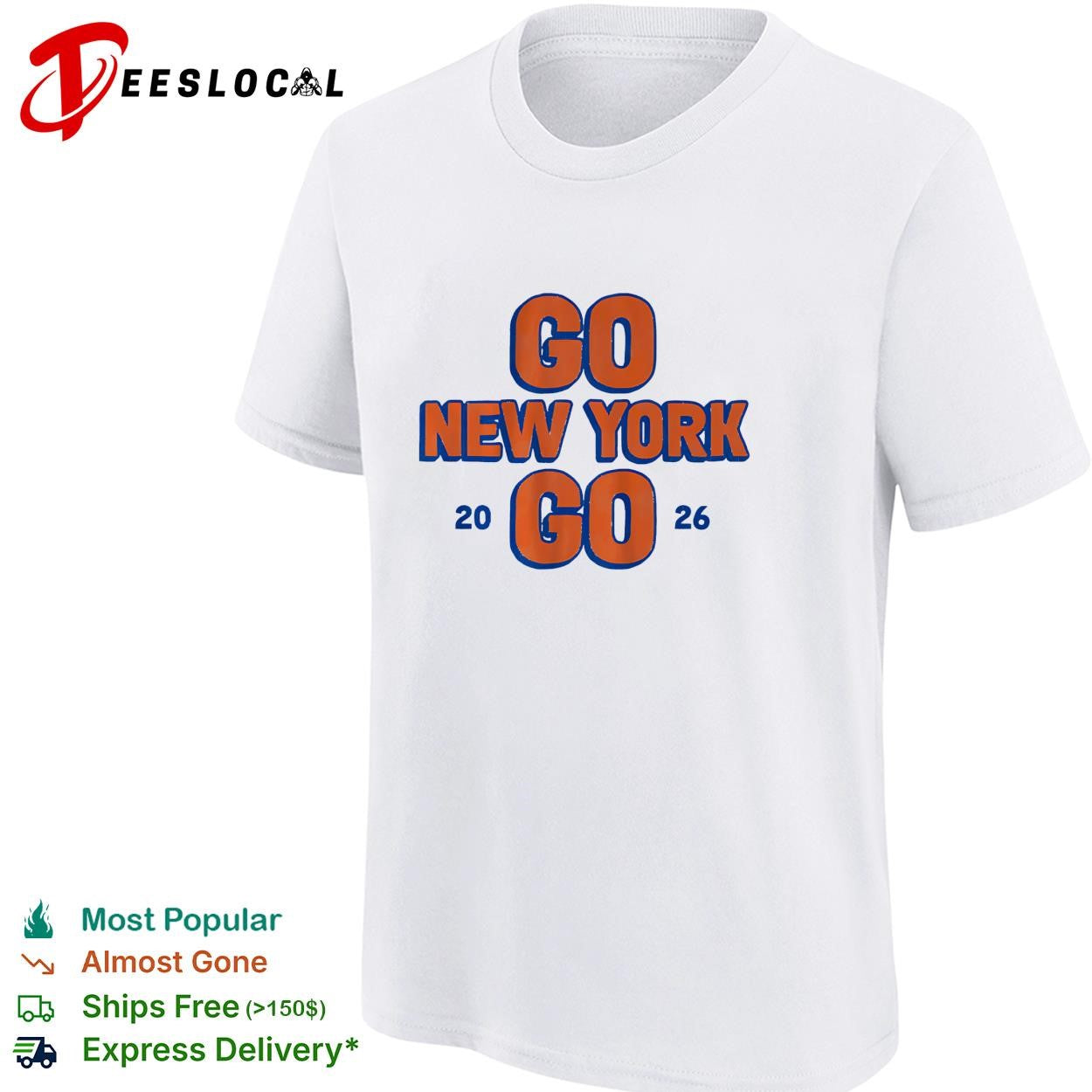 New York Knicks Go New York Go 2026 bold text shirt