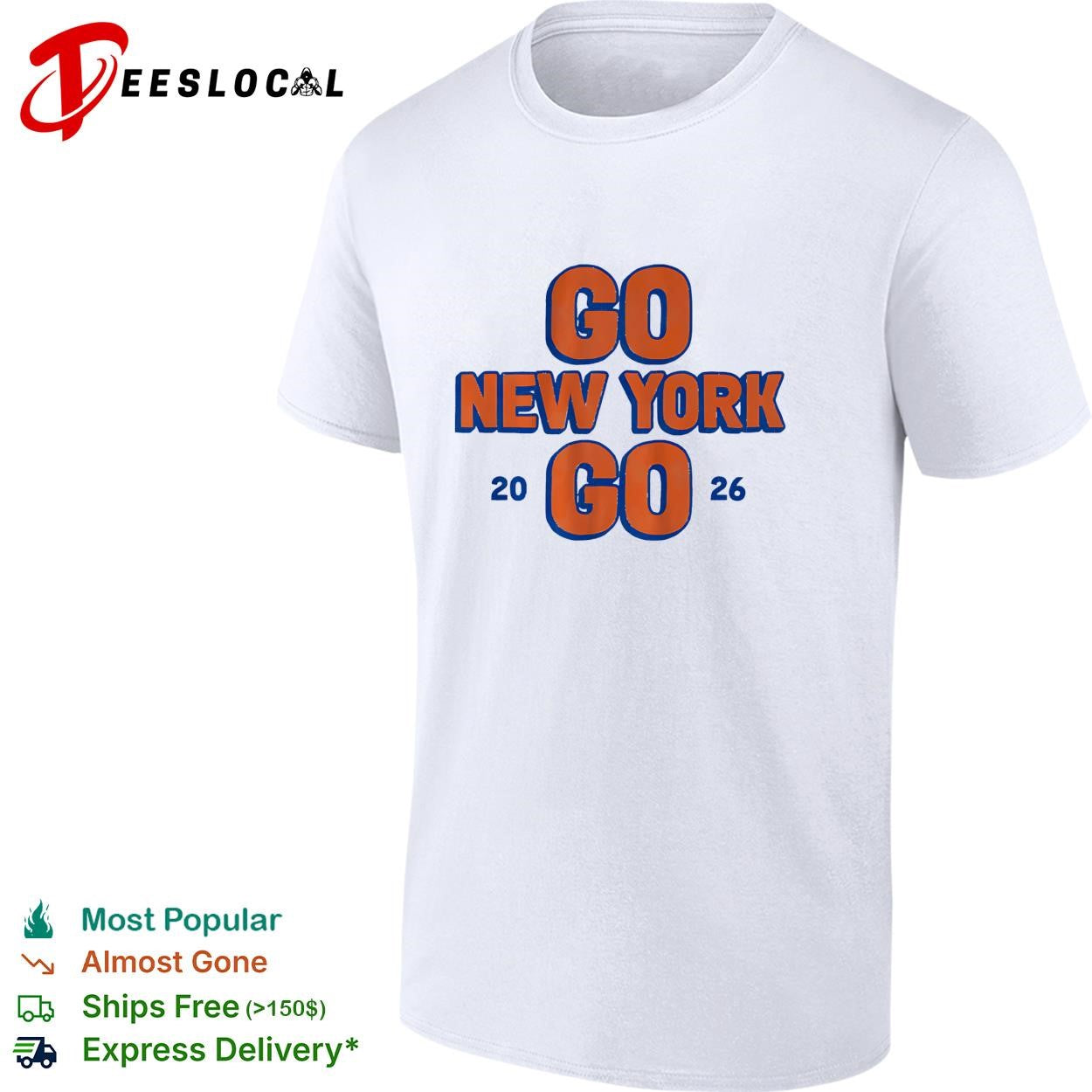 New York Knicks Go New York Go 2026 bold text shirt