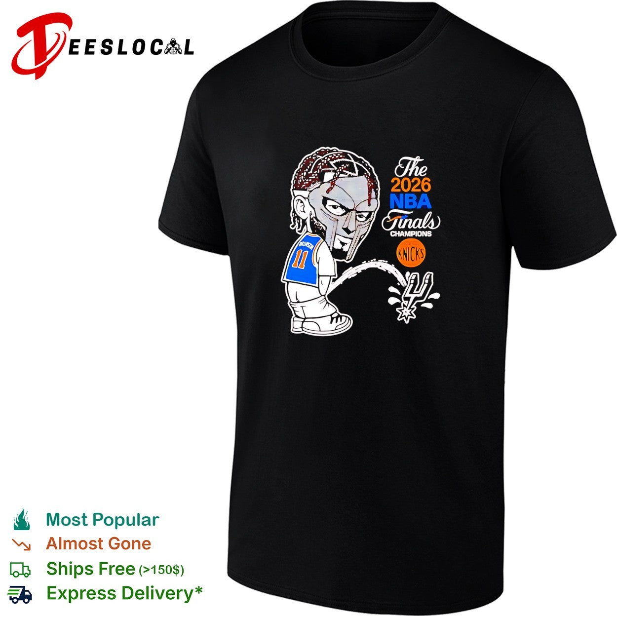 New York Knicks Jalen Brunson peeing on Spurs logo 2026 NBA finals champions shirt