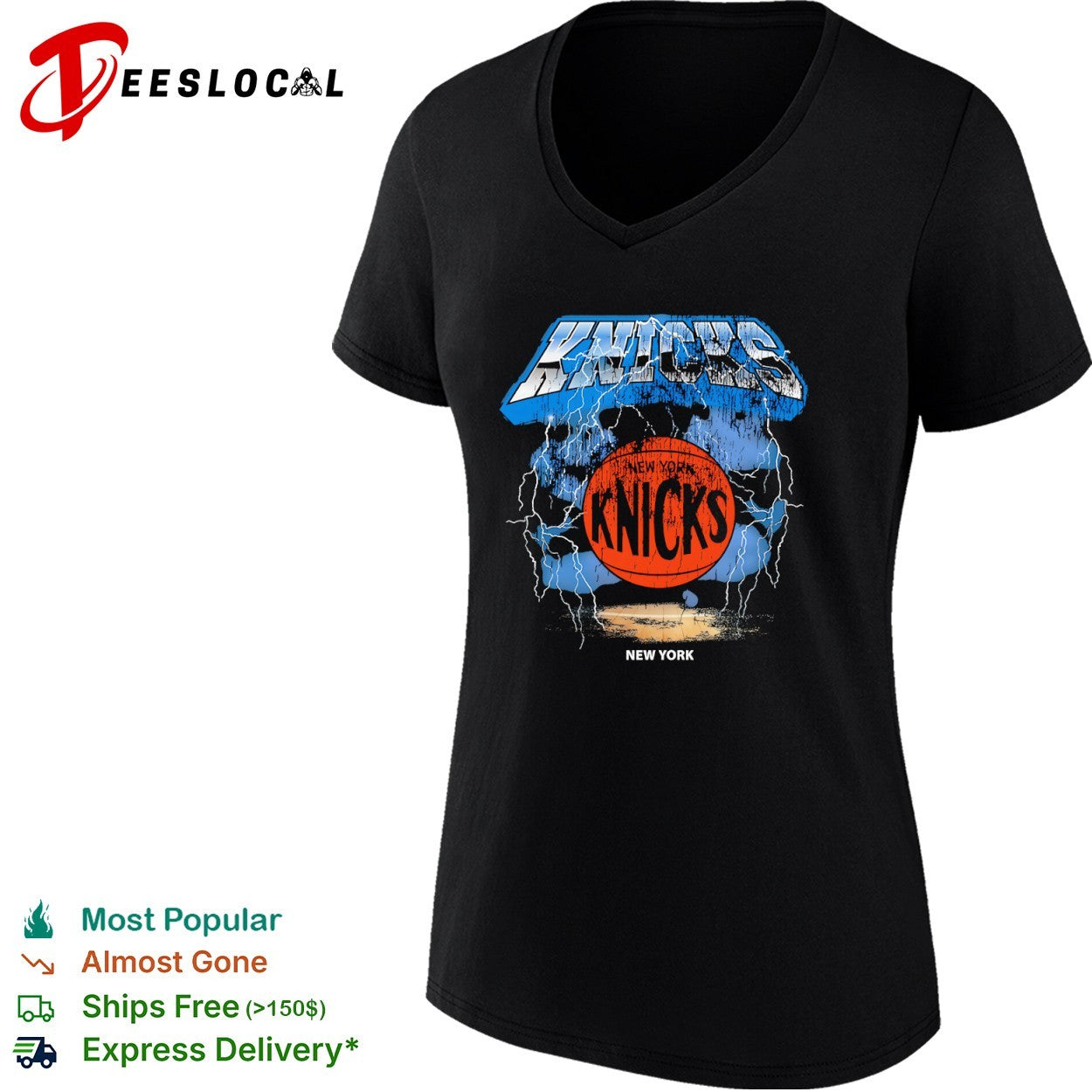 New York Knicks Lightning Logo Basketball Sport Team Shirt