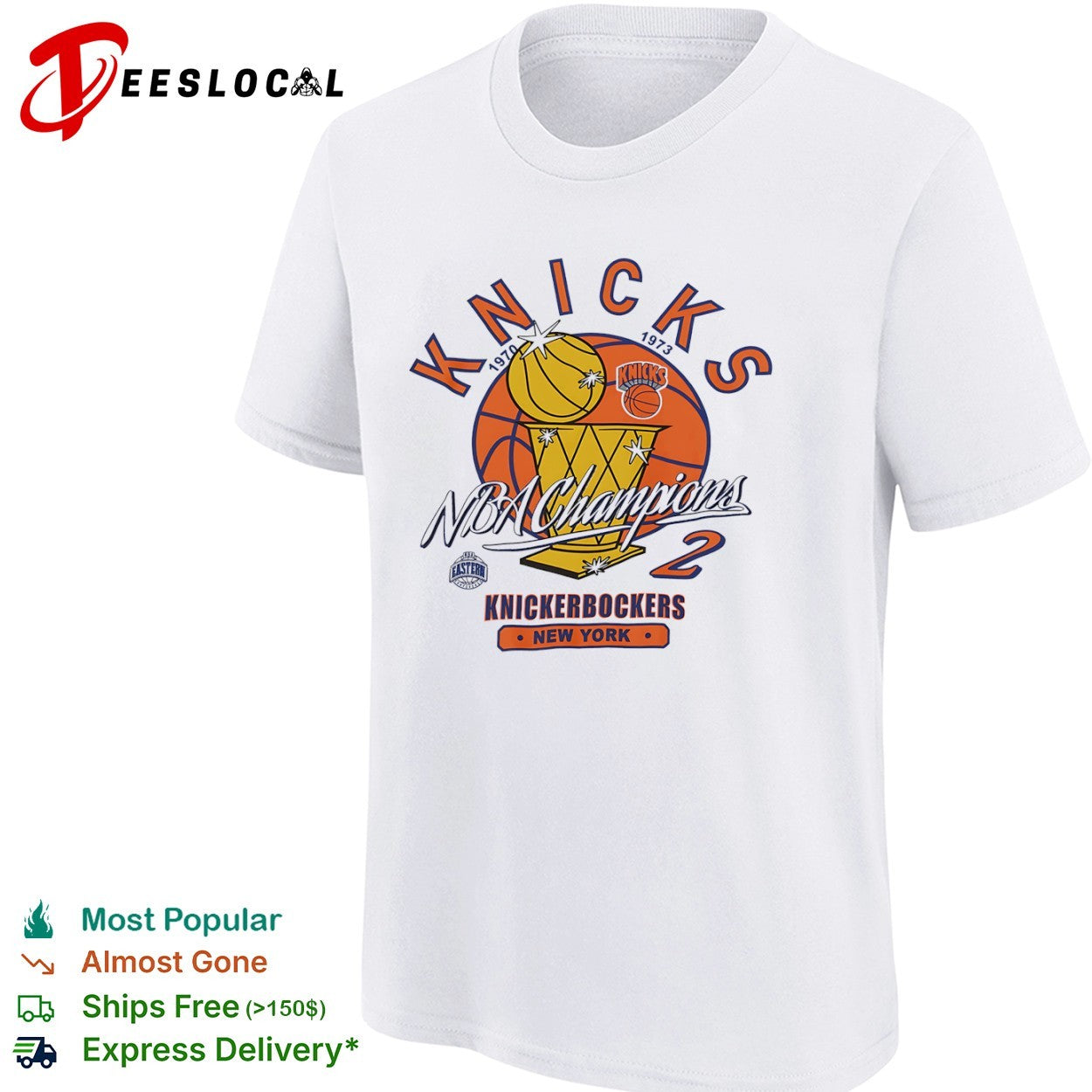 New York Knicks NBA Champions 1970 1973 Knickerbockers shirt