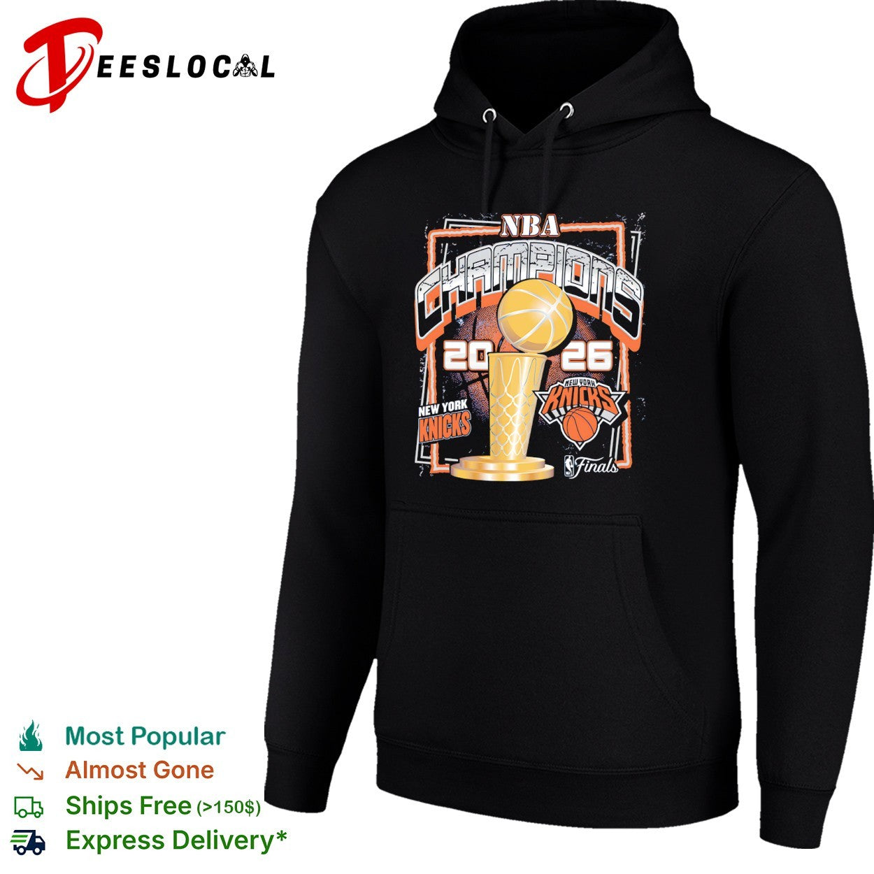 New York Knicks NBA Champions 2026 Finals Logo and Trophy shirt