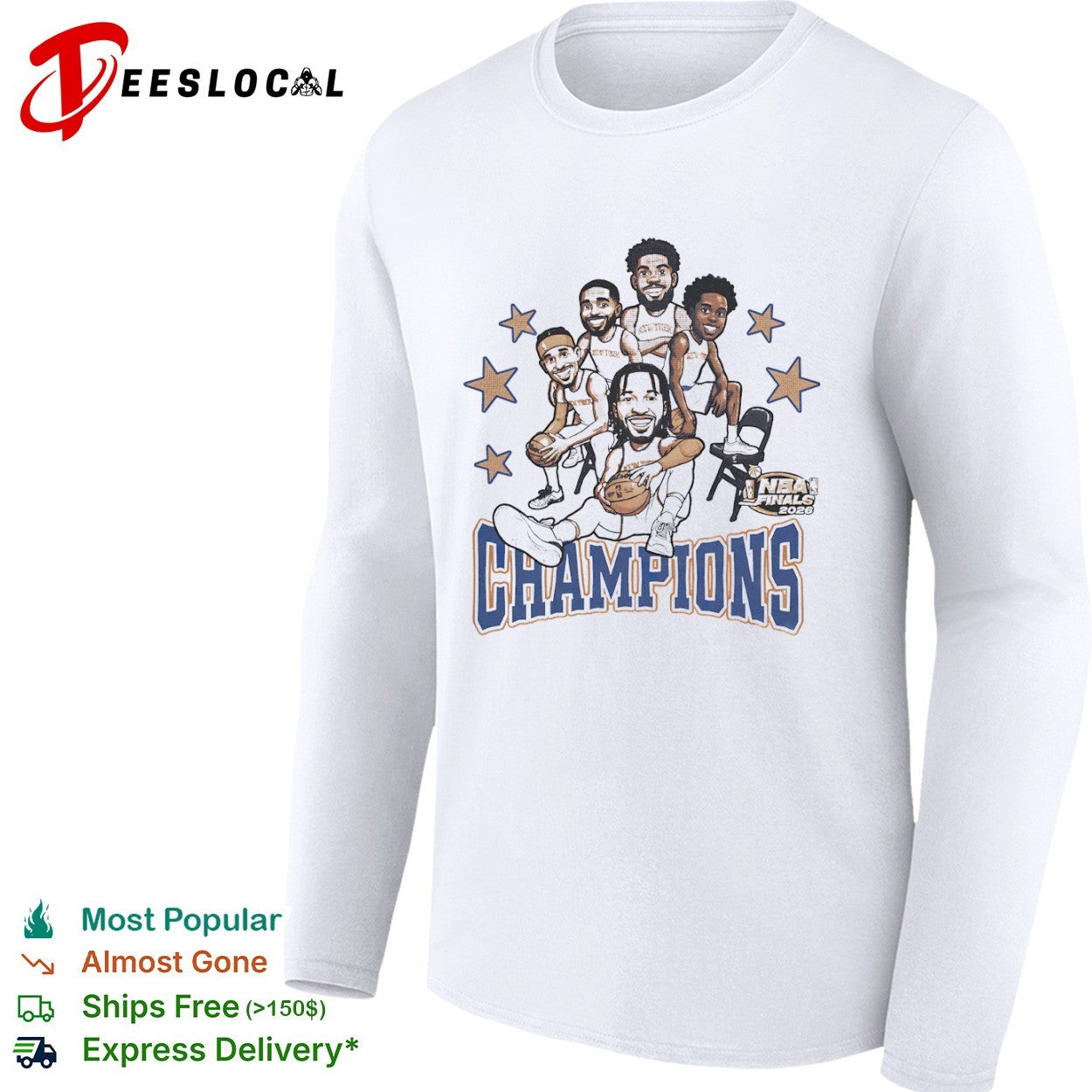 New York Knicks NBA Finals 2026 Champions caricature shirt