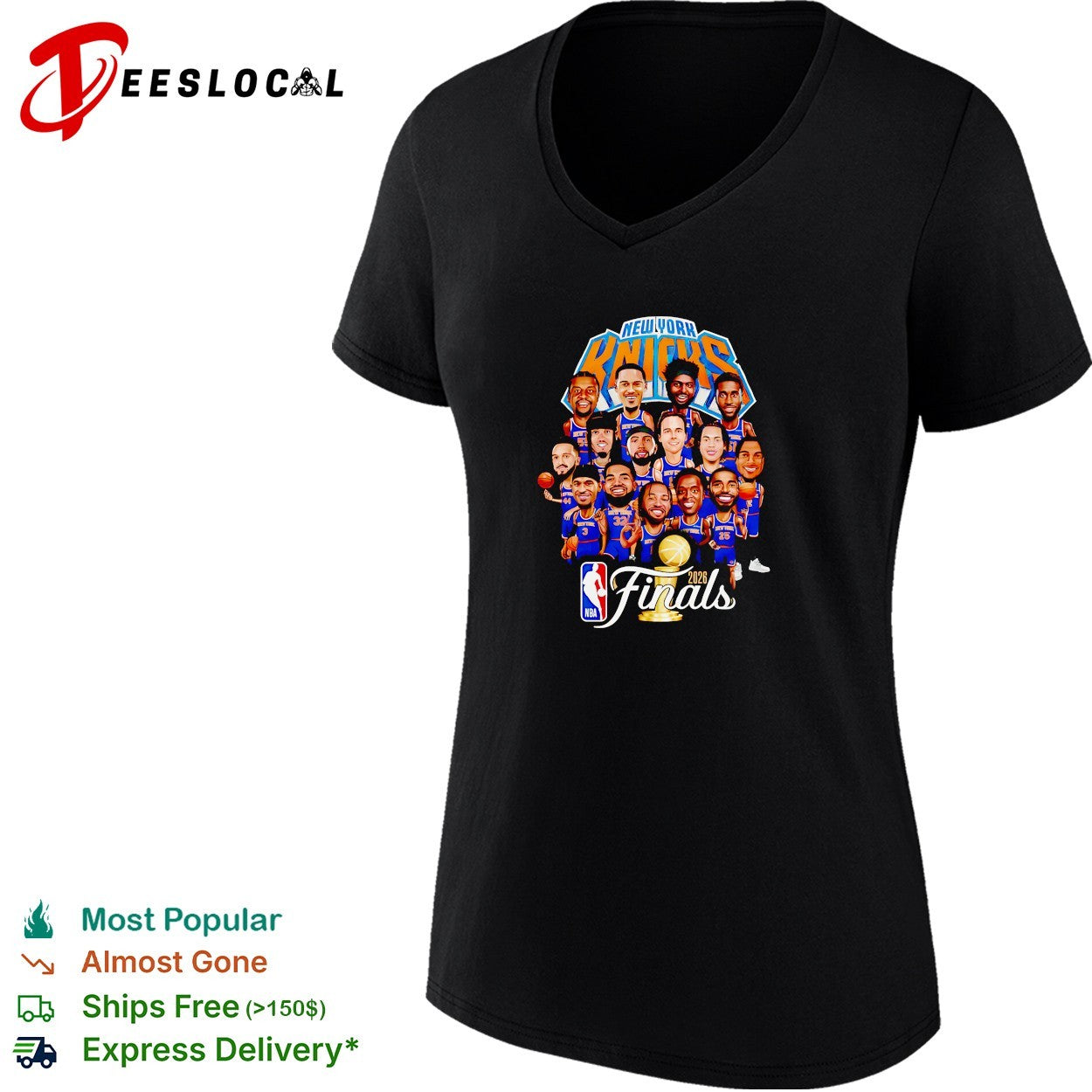 New York Knicks NBA Finals 2026 all players caricature cartoon team portrait shirt