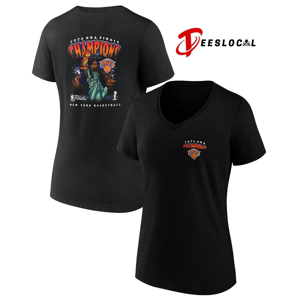 New York Knicks NBA Finals Champions Statue of Liberty trophy graphic shirt