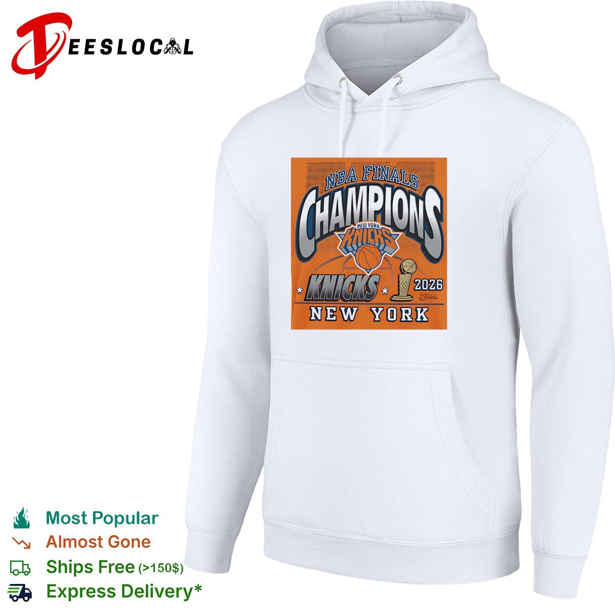 New York Knicks NBA Finals Champions bold arch logo trophy shirt