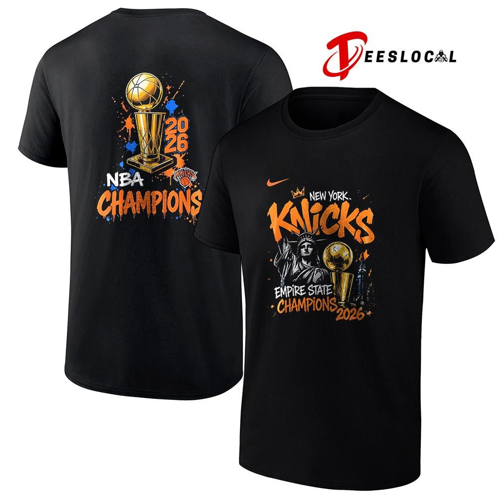 New York Knicks NBA Finals Champions empire state champions Statue of Liberty graphic shirt