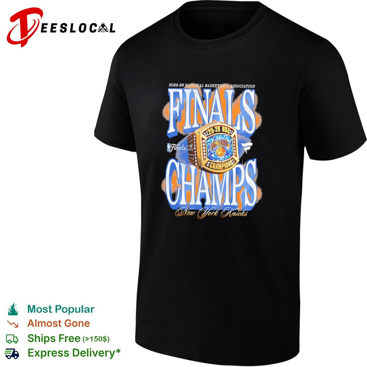 New York Knicks NBA Finals Champs 2025 2026 NBA Champions Ring shirt