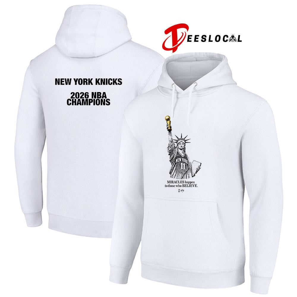 New York Knicks NBA champions miracles happen to those who believe Statue of Liberty shirt