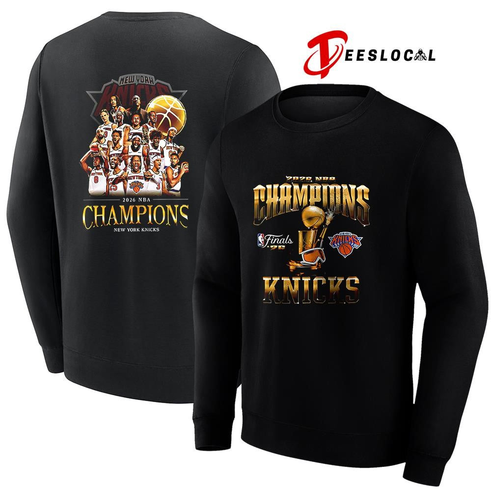 New York Knicks NBA champions team graphic trophy shirt