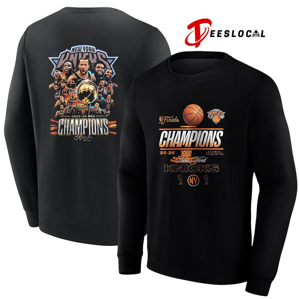 New York Knicks NBA champions trophy team graphic shirt
