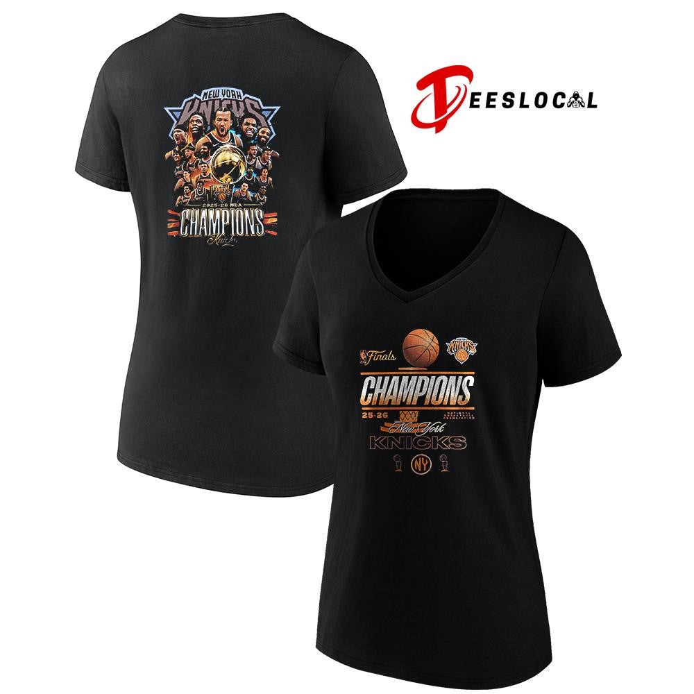 New York Knicks NBA champions trophy team graphic shirt