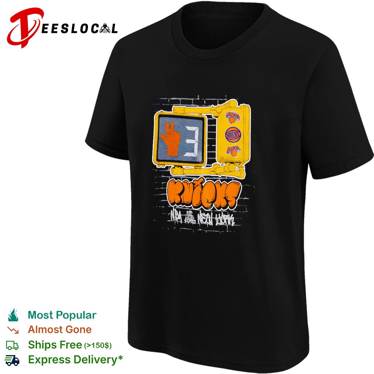 New York Knicks NBA est 1946 walk sign 3 shirt