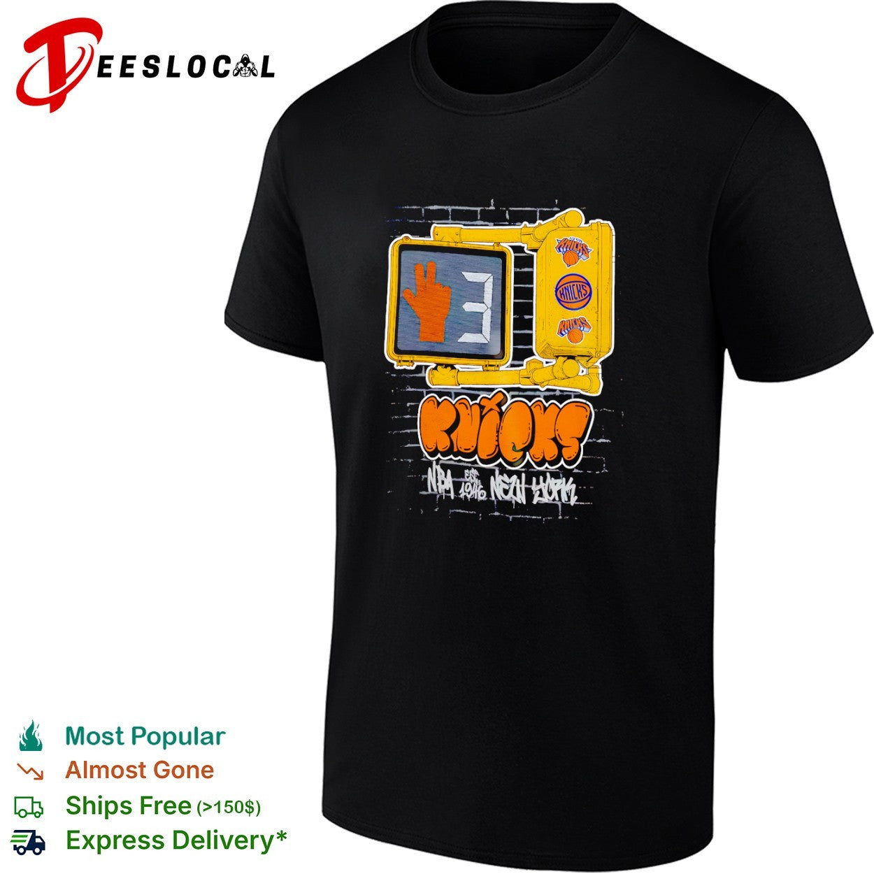 New York Knicks NBA est 1946 walk sign 3 shirt