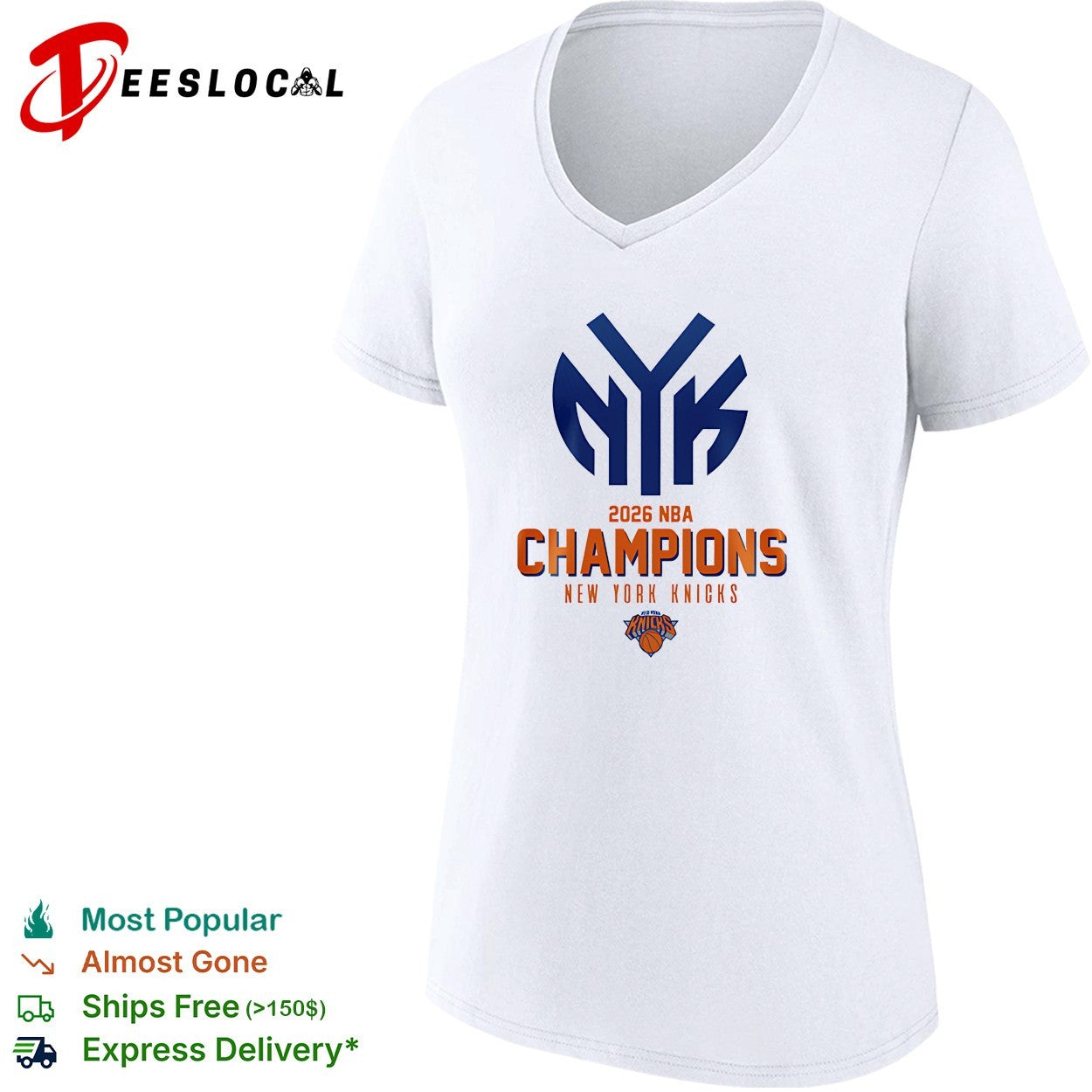 New York Knicks NYK monogram 2026 NBA Champions bold text shirt