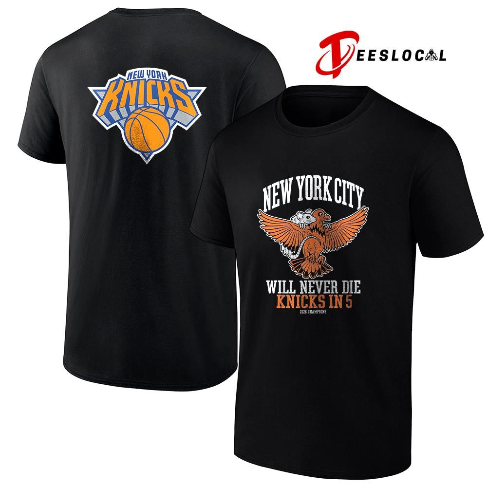 New York Knicks New York city will never die Knicks in 5 bird and mouse shirt
