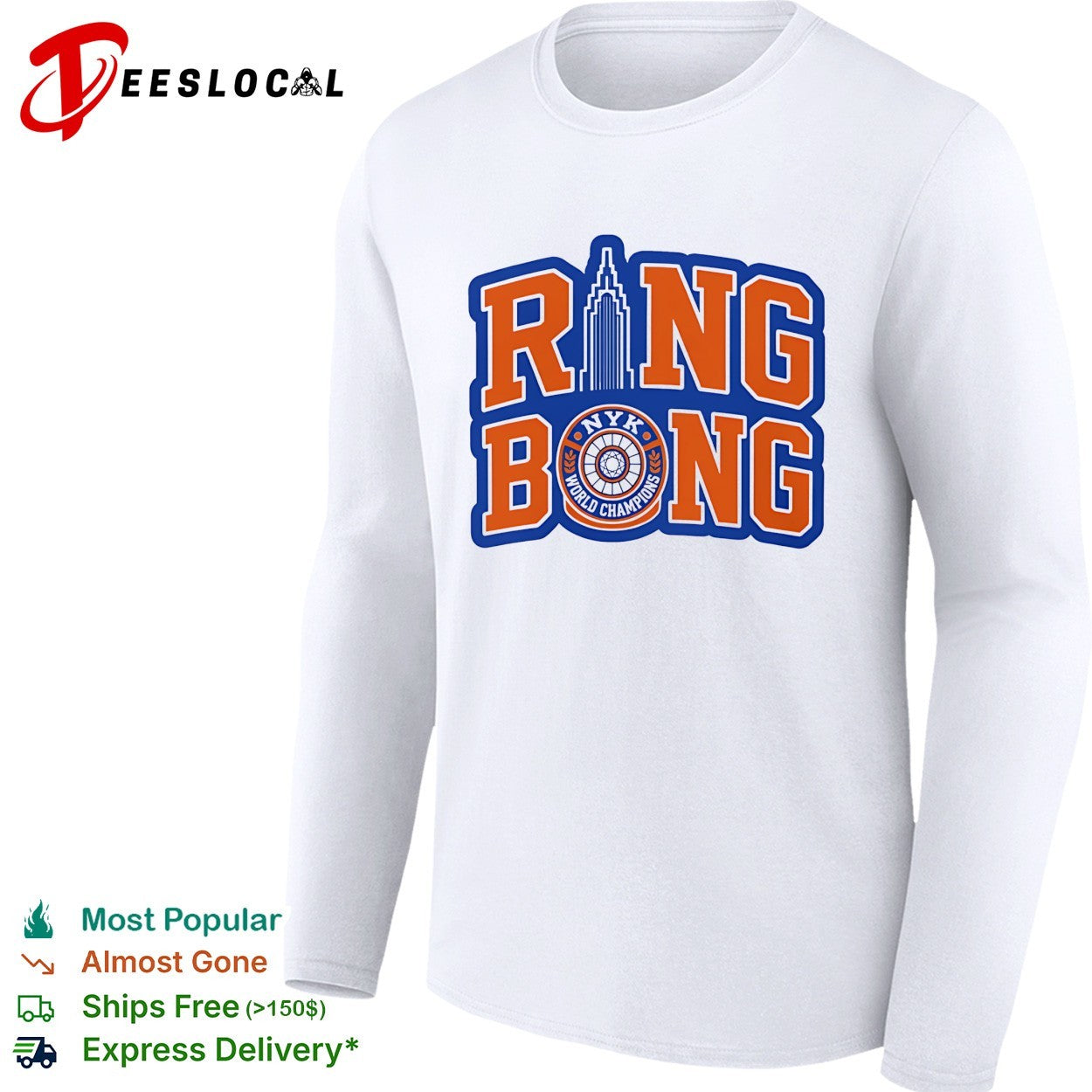 New York Knicks Ring Bong World Champions Empire State Building ring logo shirt