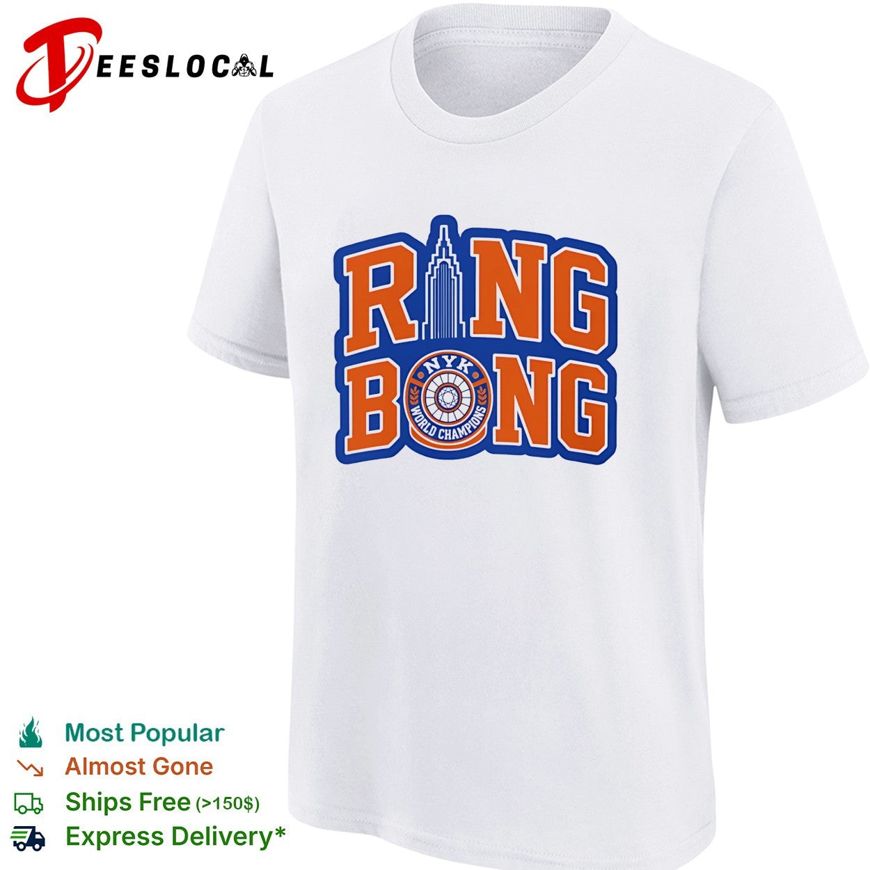 New York Knicks Ring Bong World Champions Empire State Building ring logo shirt
