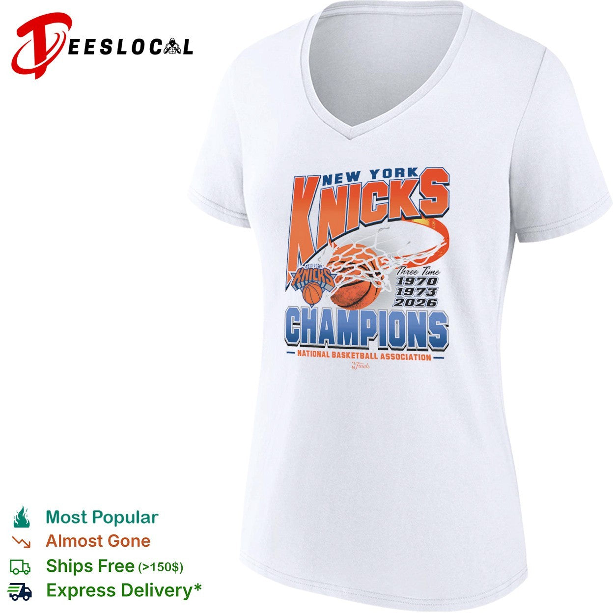 New York Knicks Three Time Champions 1970 1973 2026 National Basketball Association shirt