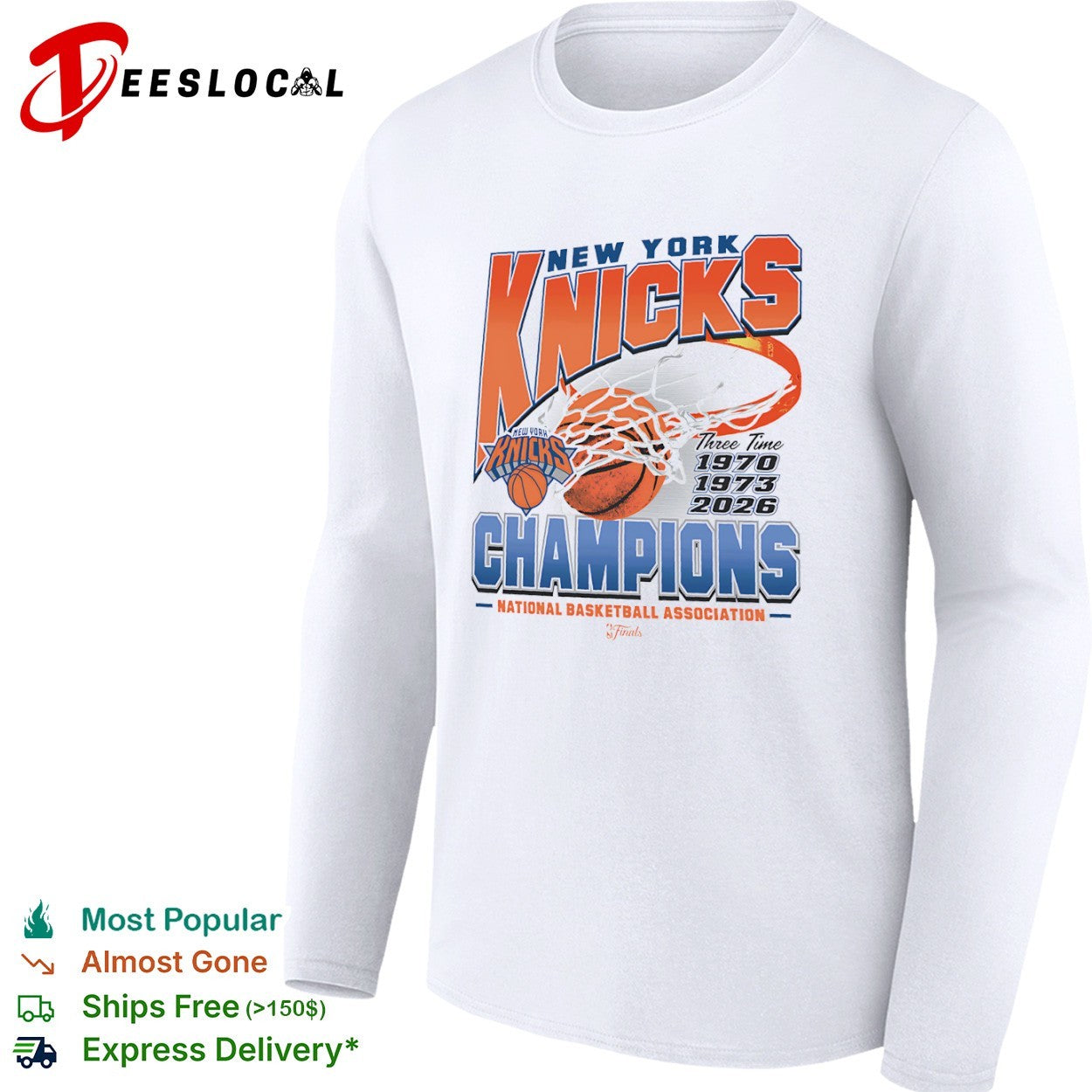 New York Knicks Three Time Champions 1970 1973 2026 National Basketball Association shirt