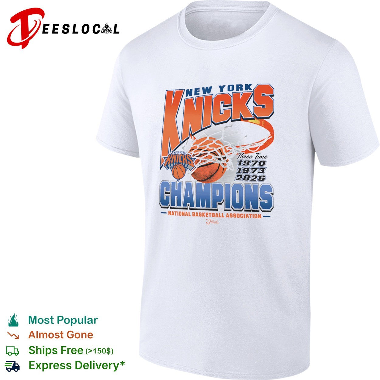 New York Knicks Three Time Champions 1970 1973 2026 National Basketball Association shirt